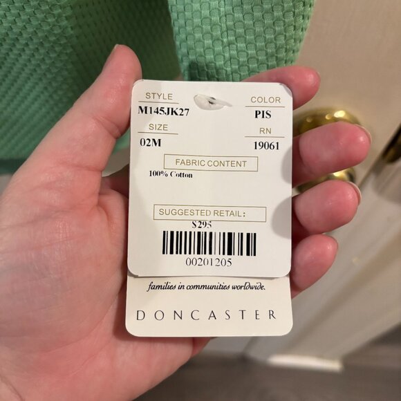 Doncaster Textured Mint Green Blazer Suit Jacket and Top Set ~ Size: 2 ~ NWT - Picture 3 of 4